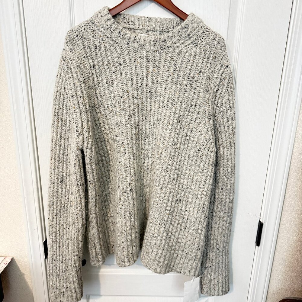 $1200 Authentic JIL SANDER Made in ITALY Men Gray Alpaca SILK Sweaters Sz.54